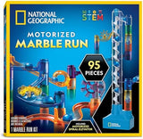 National Geographic Marble Run with Motorized Elevator - 150-Piece Marble Maze Kit with Motorized Spiral Lift, 30 Marbles, Storage Bag & More, Perpetual Motion Machine, Marble Game, Kids Physics Toys