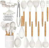 33 pcs Non-Stick Silicone Cooking Kitchen Utensils Spatula Set with Holder