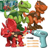 Laradola Dinosaur Toys for 3 4 5 6 7 8 Year Old Boys, Kids Take Apart STEM Construction Building Kids Toys with Electric Drill, Party Christmas Birthday Gifts Boys Girls