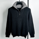 Men's high neck knitted jumper with zip closure