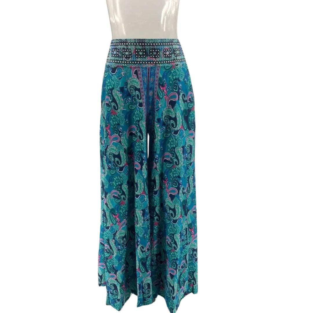 Layla - Boho chic paisley print palazzo pants