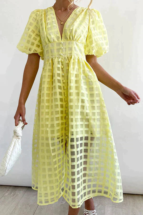 Stylish unique dress with puffy arms