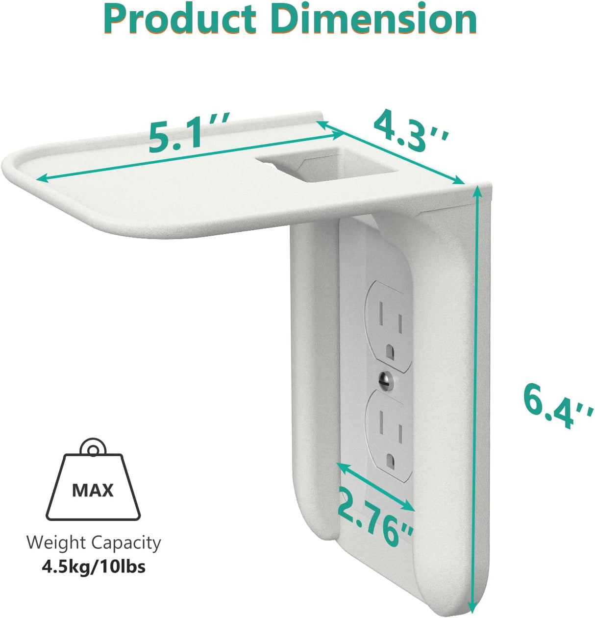 Bathroom Wall Shelf up to 10lbs Standard Vertical Duplex Wall Shelf Organizer