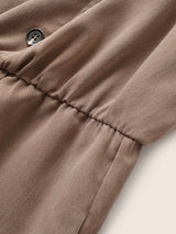Spaghetti Strap Solid Elastic Waist Dress