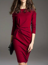 Drift - Elegant long-sleeved twist dress