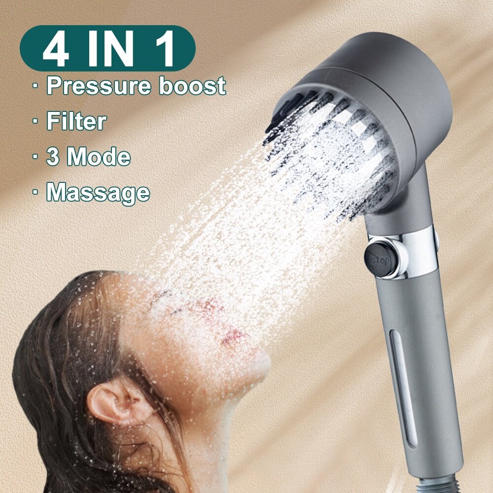 Massage 4-in-1 Shower Head - High Pressure & Purification