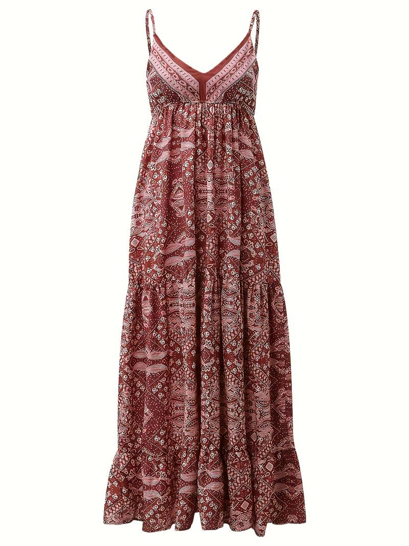 Yeva - Bohemian-style maxi dress with ethnic print