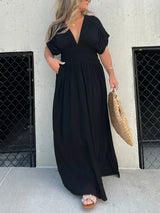 Lit V-Neck Effortless Maxi Long Dress