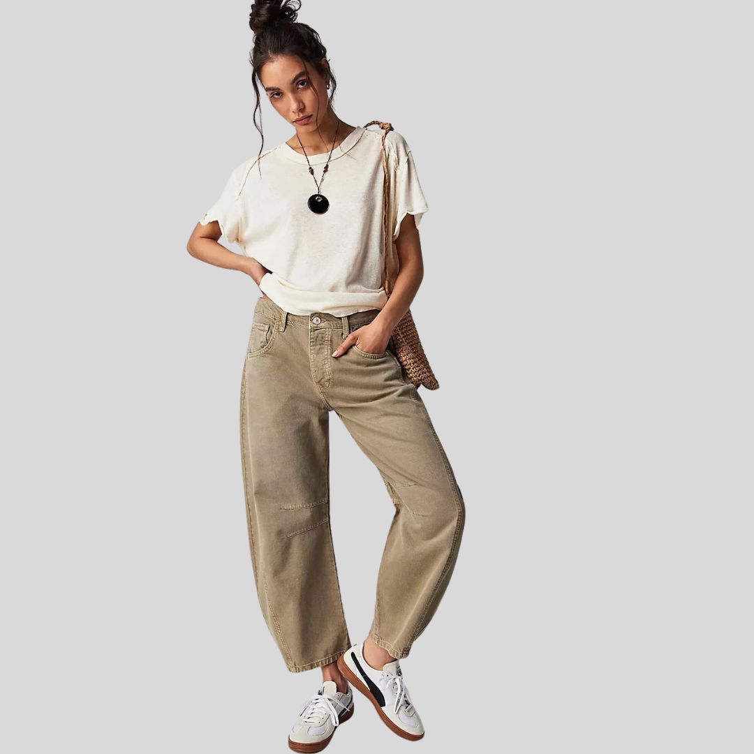 Mia - High-rise utility jeans with wide leg