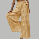 Sophia - High-waisted wide trousers with print pattern