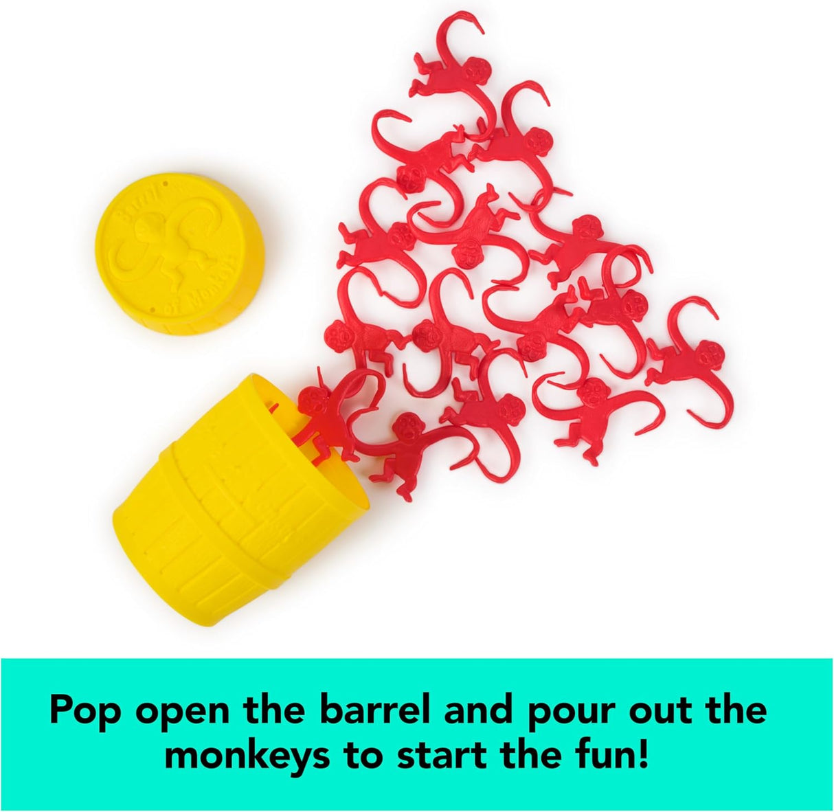 Spin Master Games, Barrel of Monkeys Retro Linking Family Game, Preschool Games, Classic Games, Family Game Night, Christmas Gifts for Kids Ages 3+