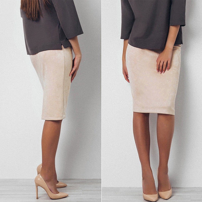 Beige chic hip skirt