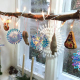 Paper Fan Snowflake Garlands for Birthday Wedding Christmas Party Decorations