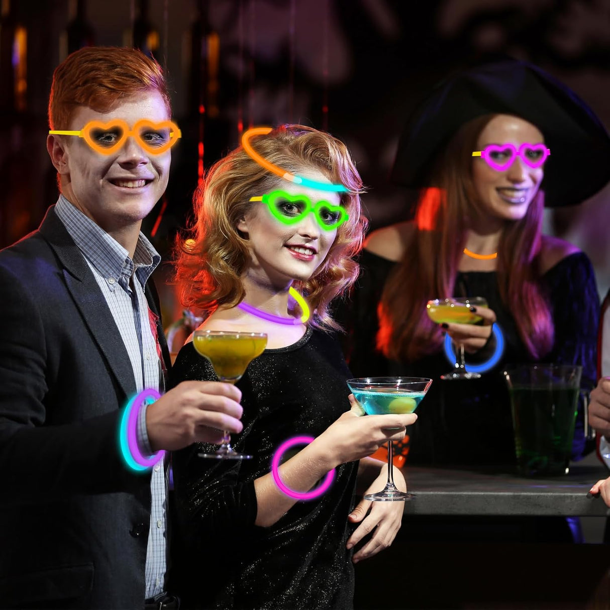 12 Pack Glow Glasses Toys Gifts with 40 Glow Sticks & Connectors