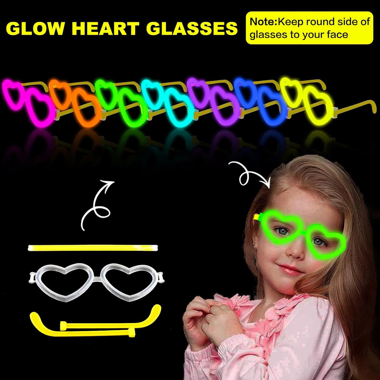 12 Pack Glow Glasses Toys Gifts with 40 Glow Sticks & Connectors