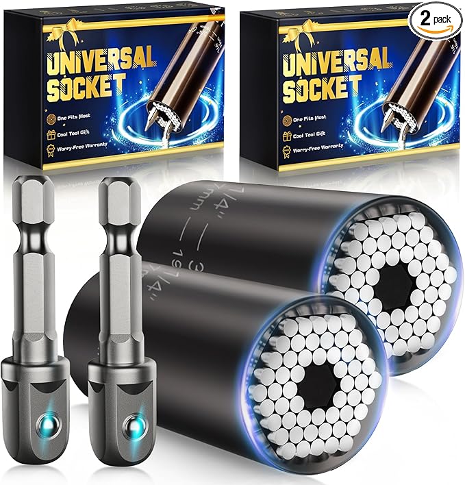 Universal Socket Set - 2 Pack, Chrome Vanadium Steel