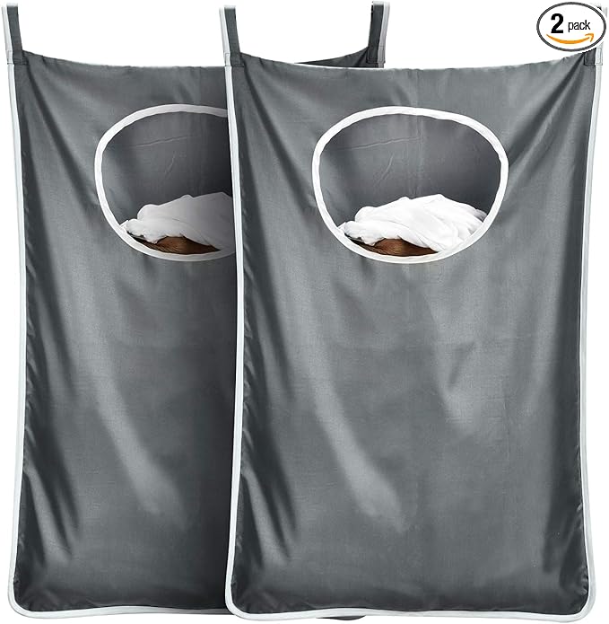 Durable hanging laundry hamper bag Behind door Space Saving