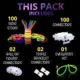 100 Glow Sticks Bulk - Glow in The Dark Party Supplies