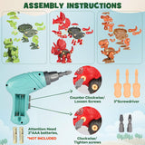 Laradola Dinosaur Toys for 3 4 5 6 7 8 Year Old Boys, Kids Take Apart STEM Construction Building Kids Toys with Electric Drill, Party Christmas Birthday Gifts Boys Girls