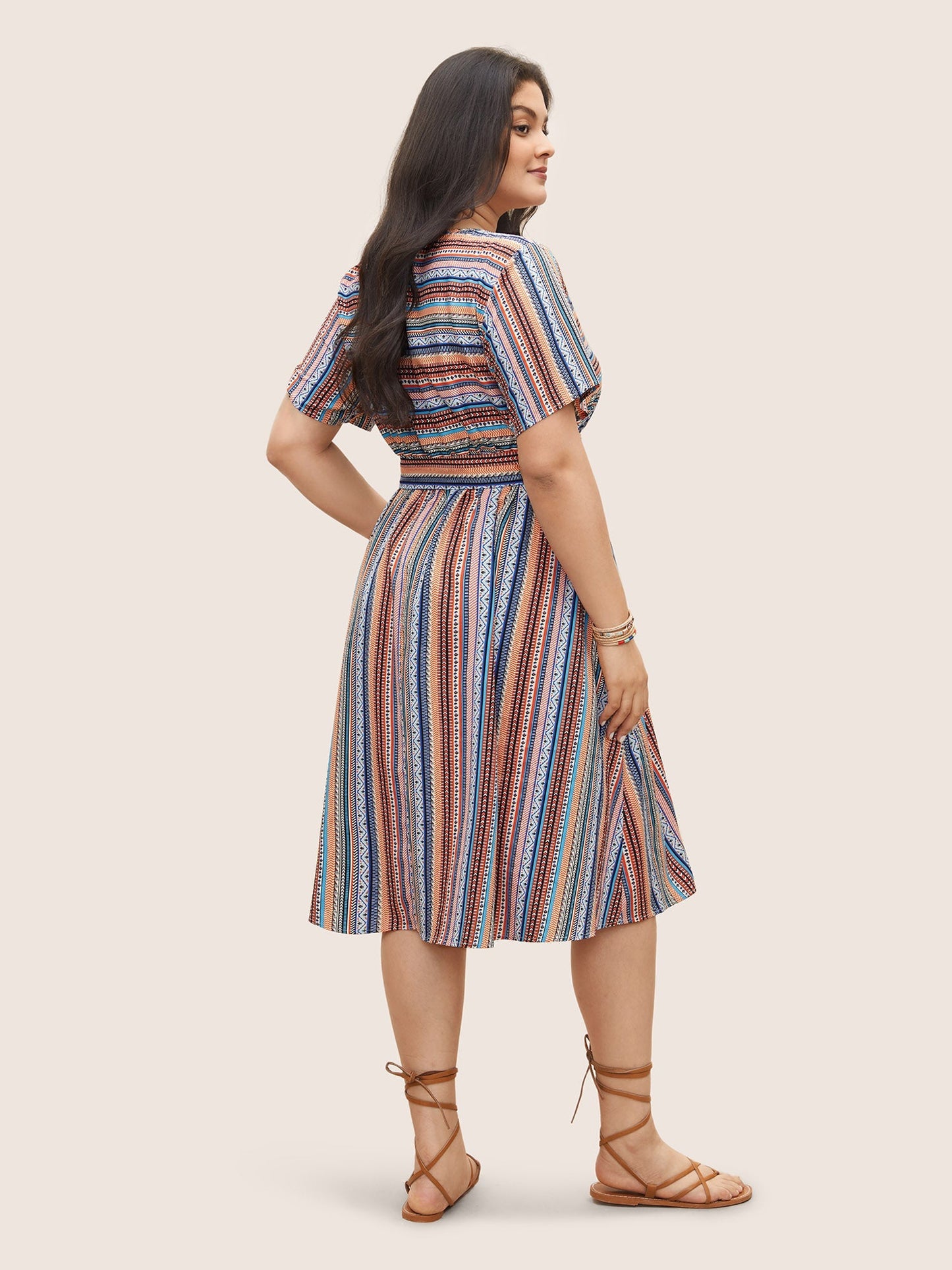 Bandana Striped Belted Pocket Dress