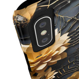 Halloween Black & Gold Spider Slim Phone Cases, Gold Flower Phone Case