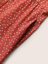 Polka Dot Ties Lantern Sleeve Gathered Dress