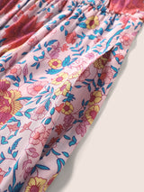 Floral Elastic Waist Patchwork Cami Dress