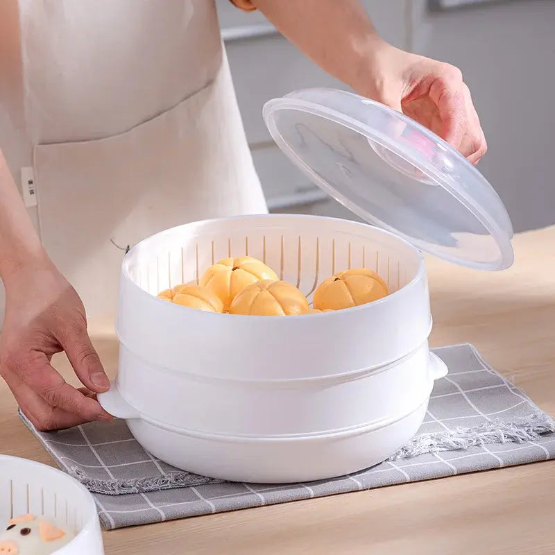 Multi-Layer Microwave Steamer with Lid