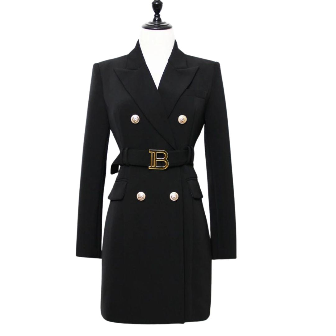 Bianca - Double-breasted blazer dress with gold button details