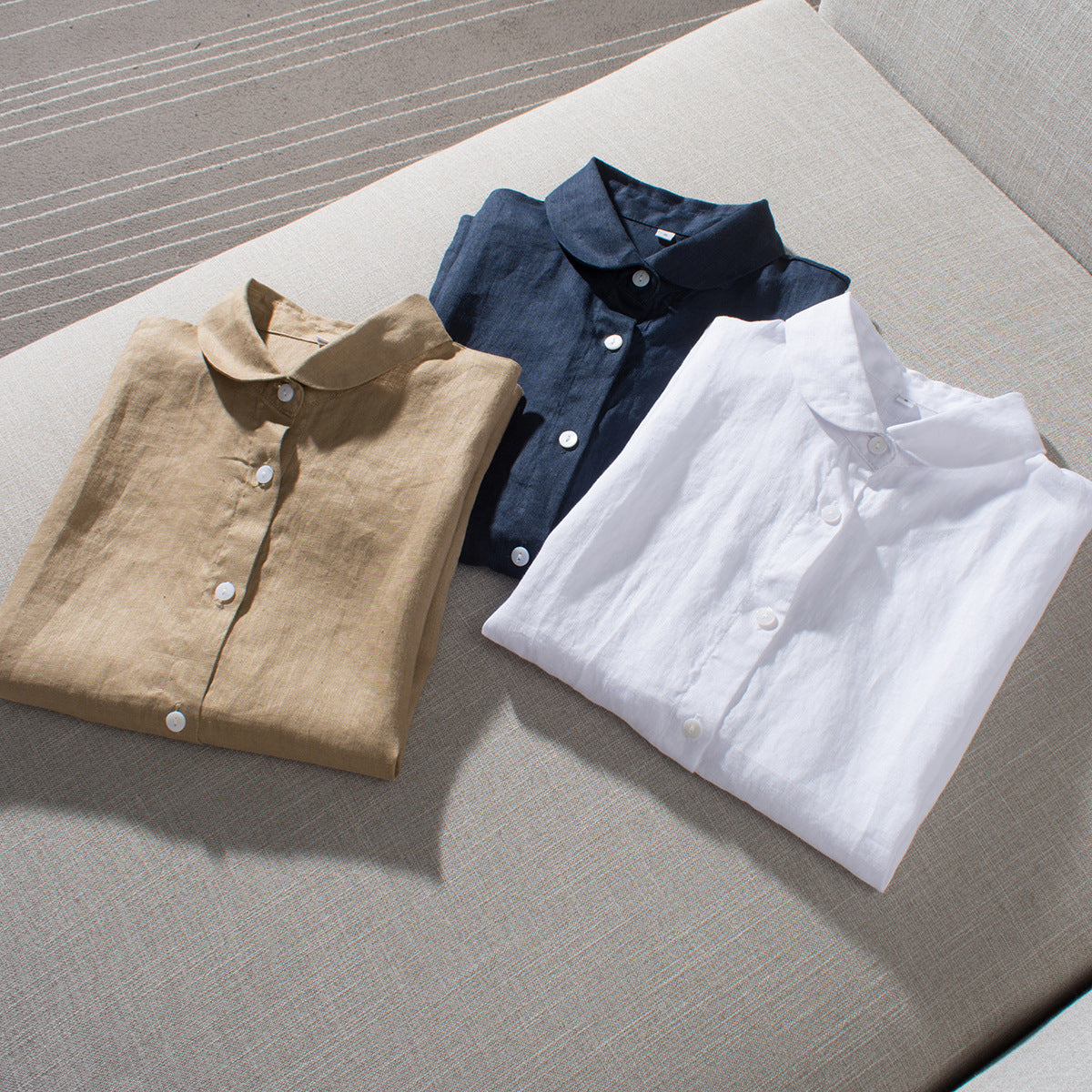 Fresh style loose linen shirt