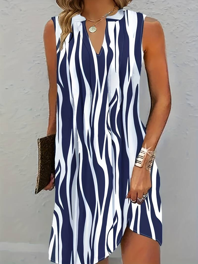 Prisma - Abstract dress with ribbed print