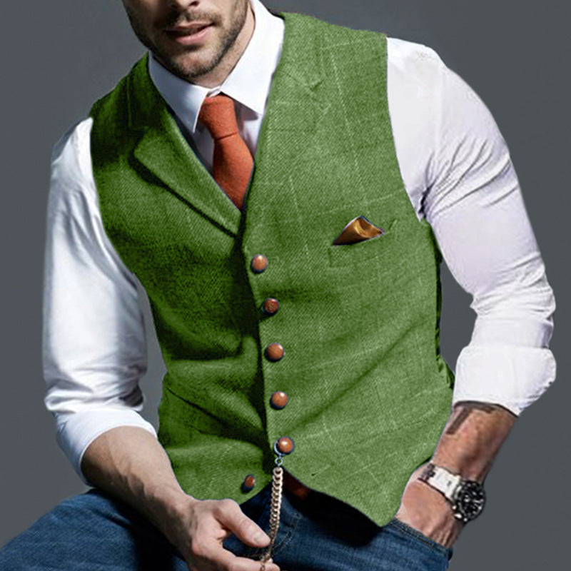 Fidel - Sleeveless men's waistcoat with classic turn-up sleeves