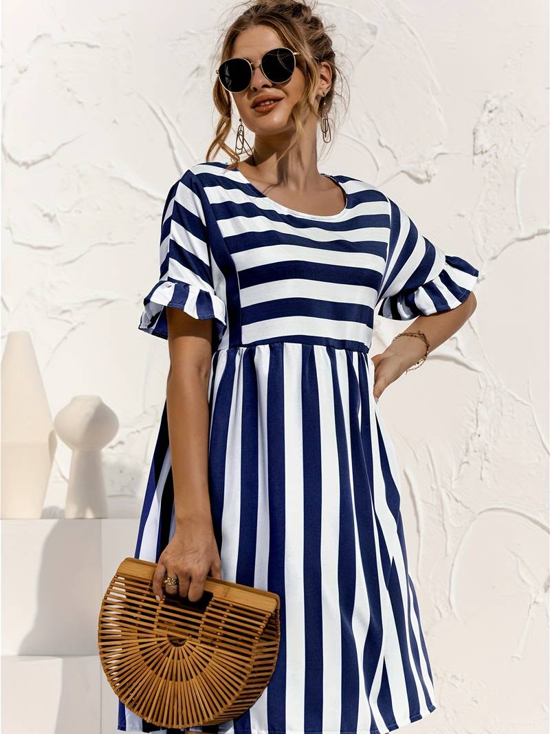 Feline - Striped short dress