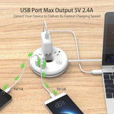 Travel Power Strip 3 USB Portable Desktop Charging Station