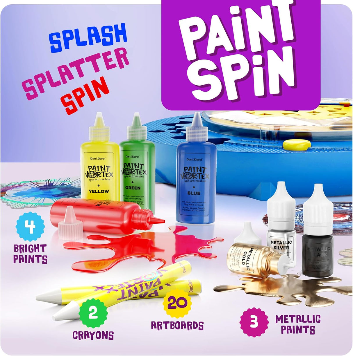 Paint Spin Art Machine Kit for Kids - Arts & Crafts for Boys & Girls Ages - Easter Art Craft Set Gifts for 6-9 Year Old Boy, Girl- Cool Painting Spinner Toys Kits Sets - Birthday Gift Ideas 6 7 8 9