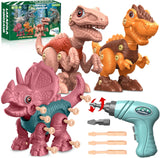 Laradola Dinosaur Toys for 3 4 5 6 7 8 Year Old Boys, Kids Take Apart STEM Construction Building Kids Toys with Electric Drill, Party Christmas Birthday Gifts Boys Girls