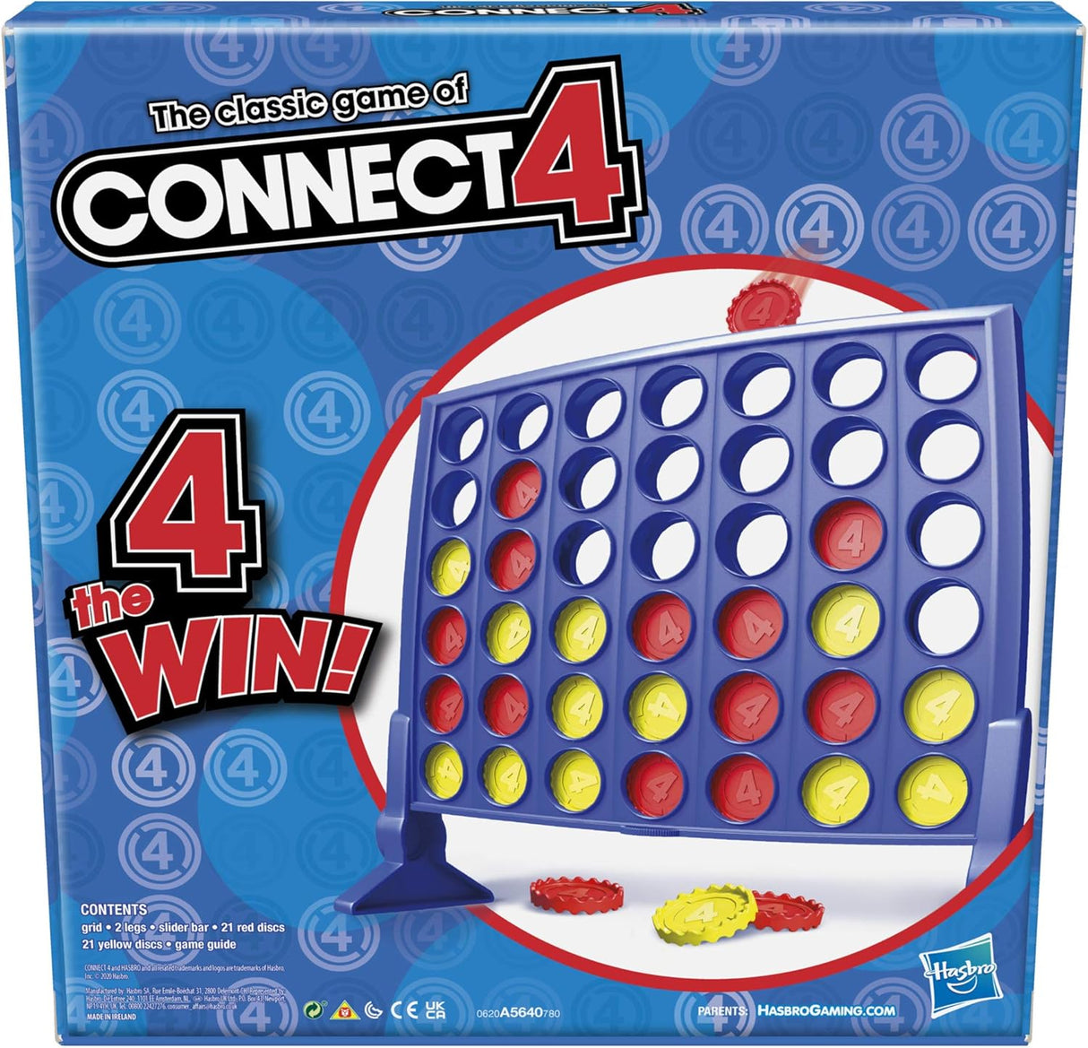 Hasbro Gaming Connect 4 Classic Grid,4 in a Row Game,Strategy Board Games for Kids,2 Player .for Family and Kids,Ages 6 and Up