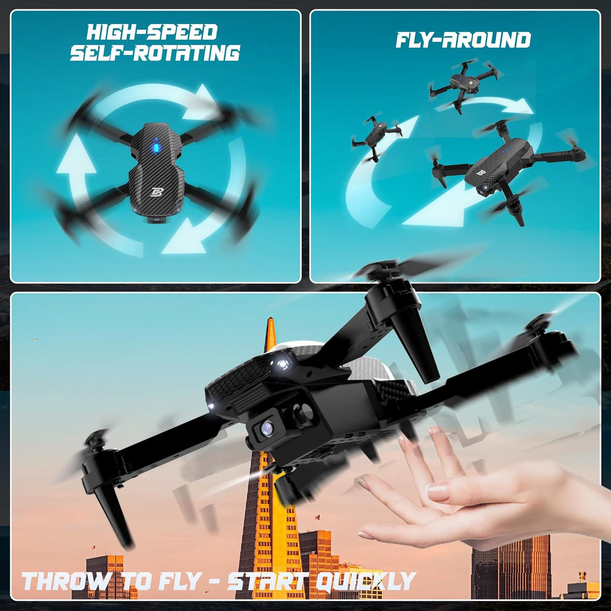 BEZGAR BD101 Drone with 1080P Camera for Adults and Kids