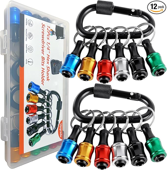 12PCS Bit Holders 1/4 Socket, Hex Shank Screwdriver