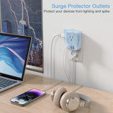 Multi Plug Outlet Splitter with USB, 4 Electrical Outlet Extender Surge Protector with 3 USB Wall Charger
