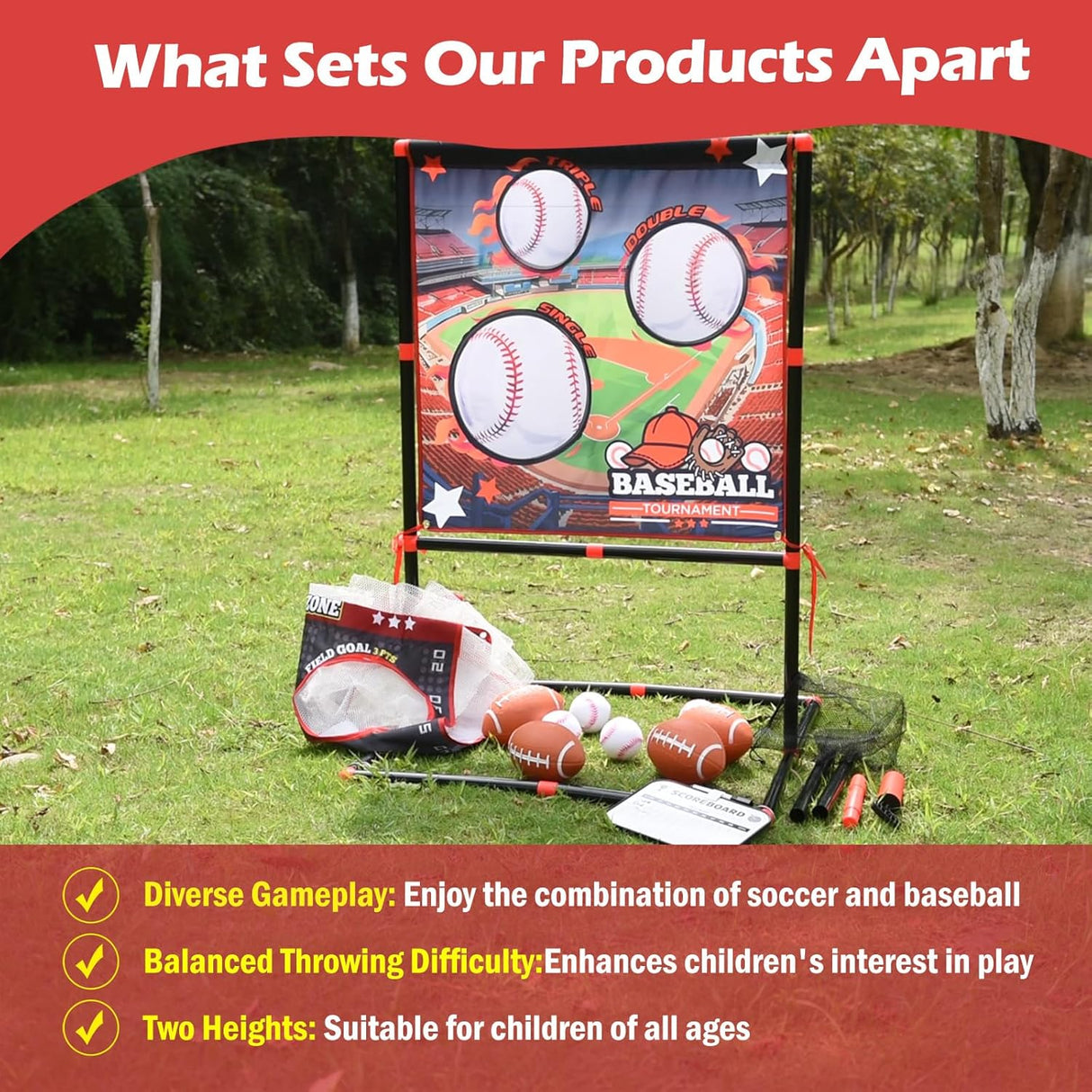 Football Games Kids Toys Outdoor Sports Toddler Toys, Gifts for Ages 5-13 Years Old, Backyard, Lawn, Beach, Camping, Family Party Fun Activities