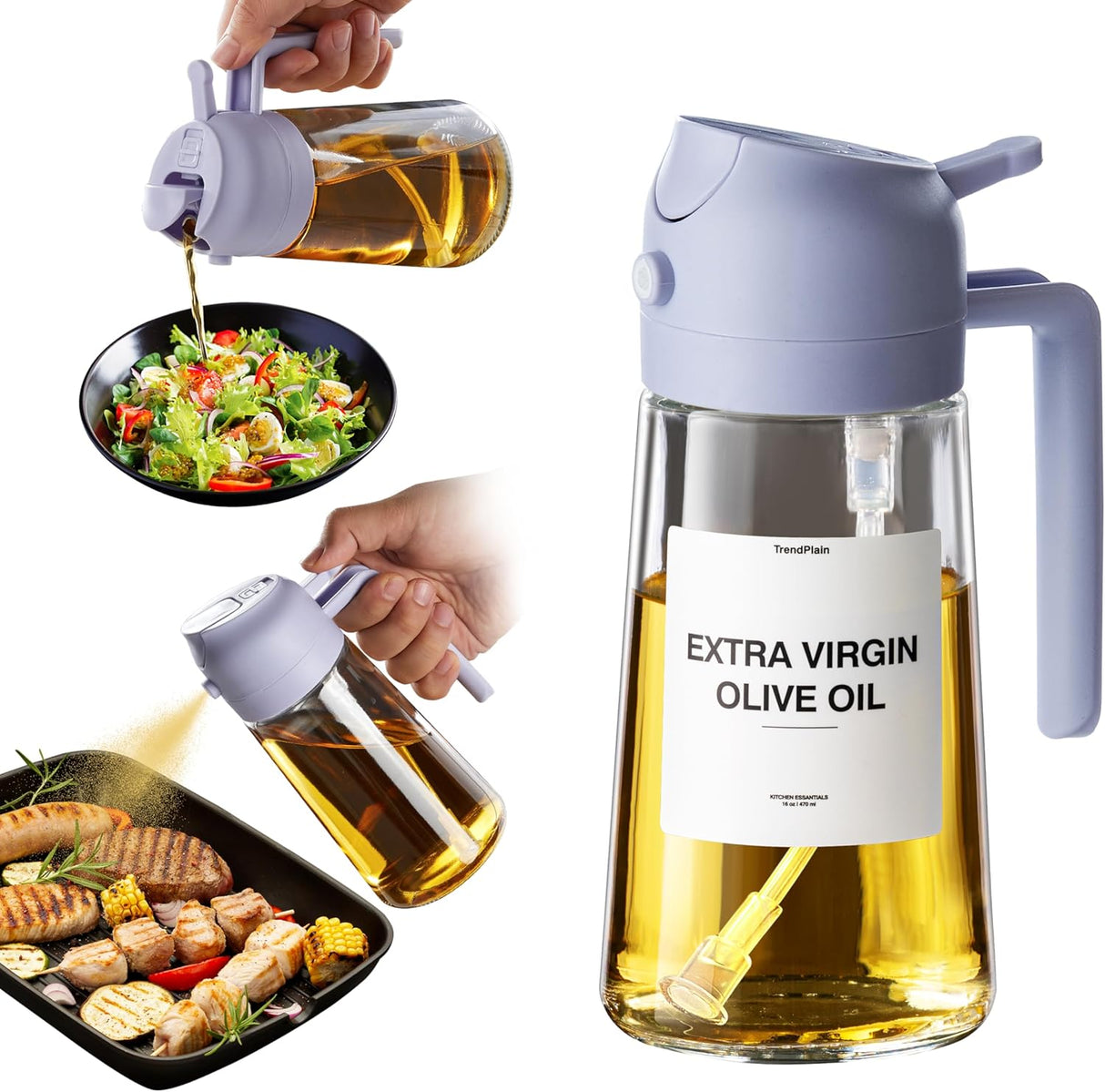 2in1 Oil Dispenser and Oil Sprayer for Cooking