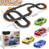 Slot Car Race Track Sets with 4 High-Speed Slot Cars, Battery or Electric Car Track, Dual Racing Game Lap Counter Circular Overpass Track, Gifts Toys for Boys Kids Age 6 7 8-12