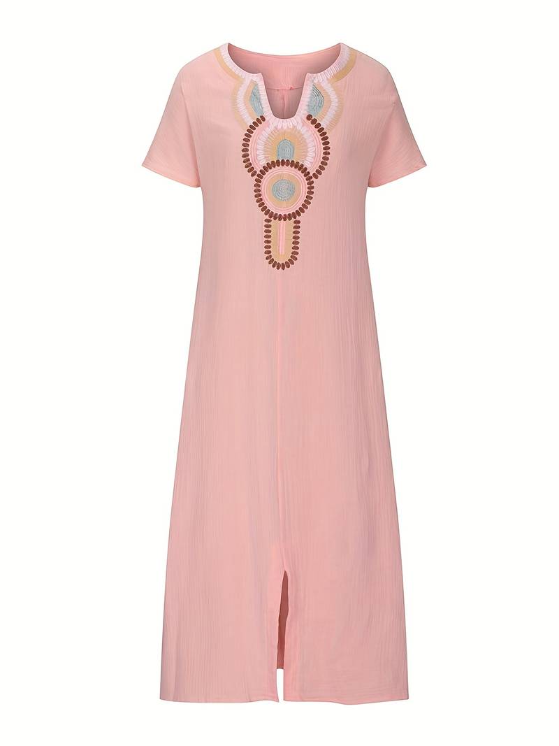 Feliciana - Boho neckline maxi split dress