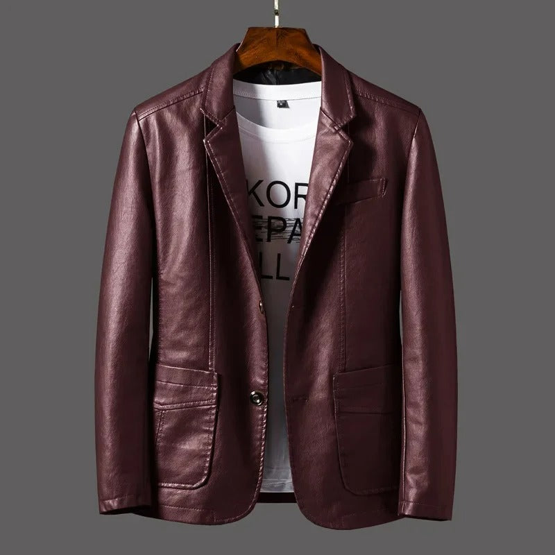 Classic leather jacket for men