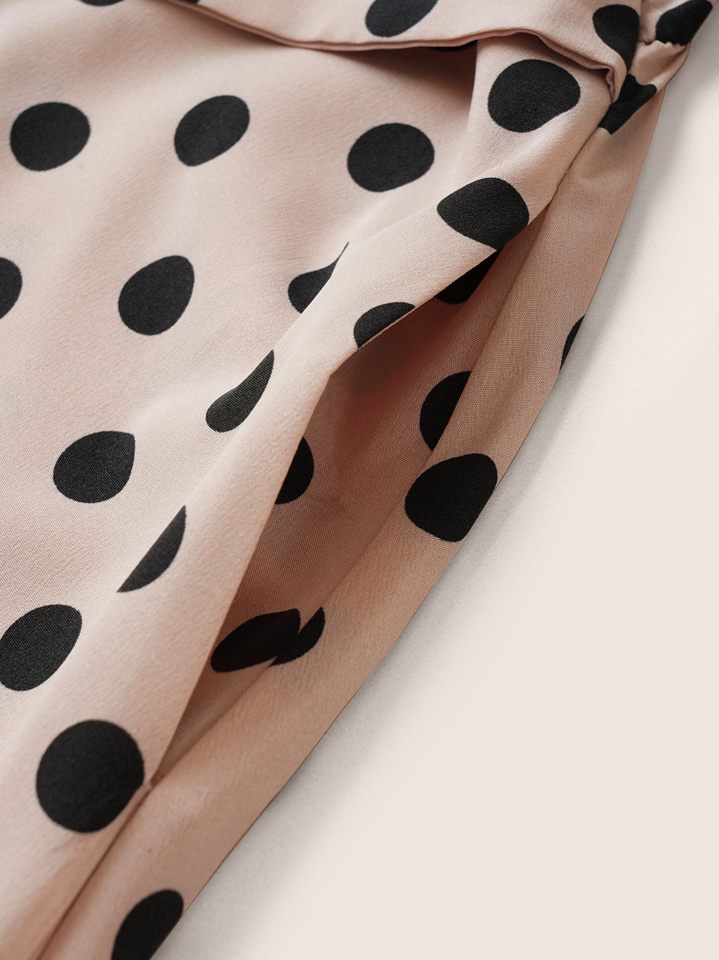 Polka Dot Elastic Waist Ties Pocket Dress