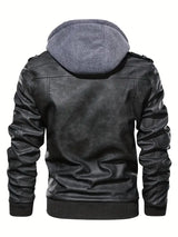 Lars - Leather jacket with hood