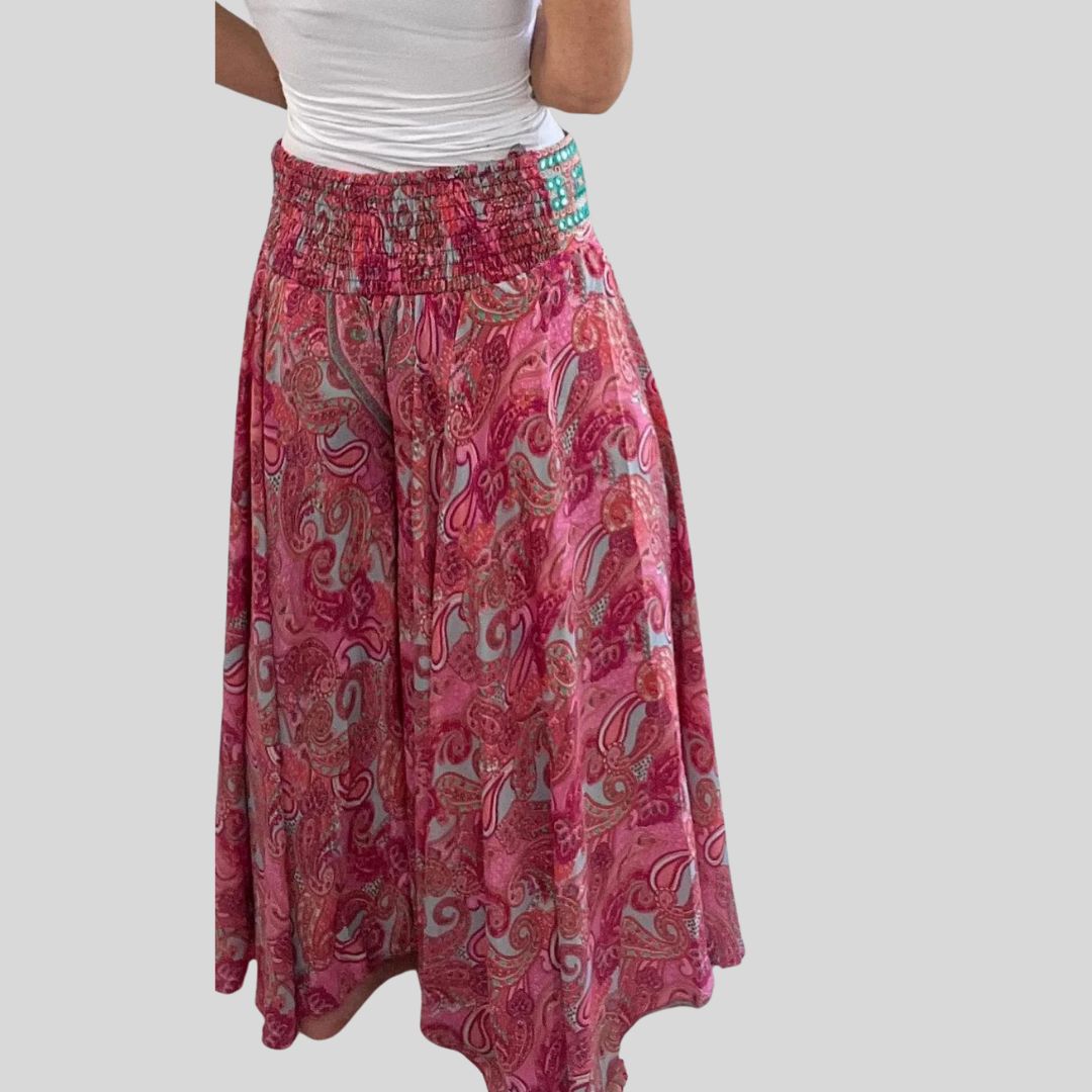 Layla - Boho chic paisley print palazzo pants