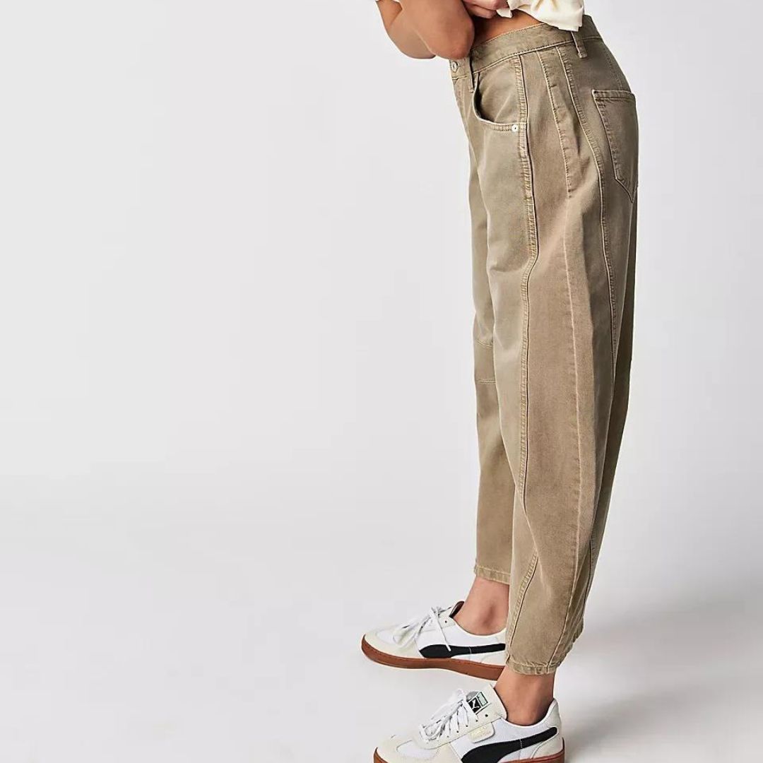 Mia - High-rise utility jeans with wide leg