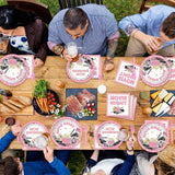 96Pcs Movie Night Party Supplies Pink Movie Birthday Plates and Napkins